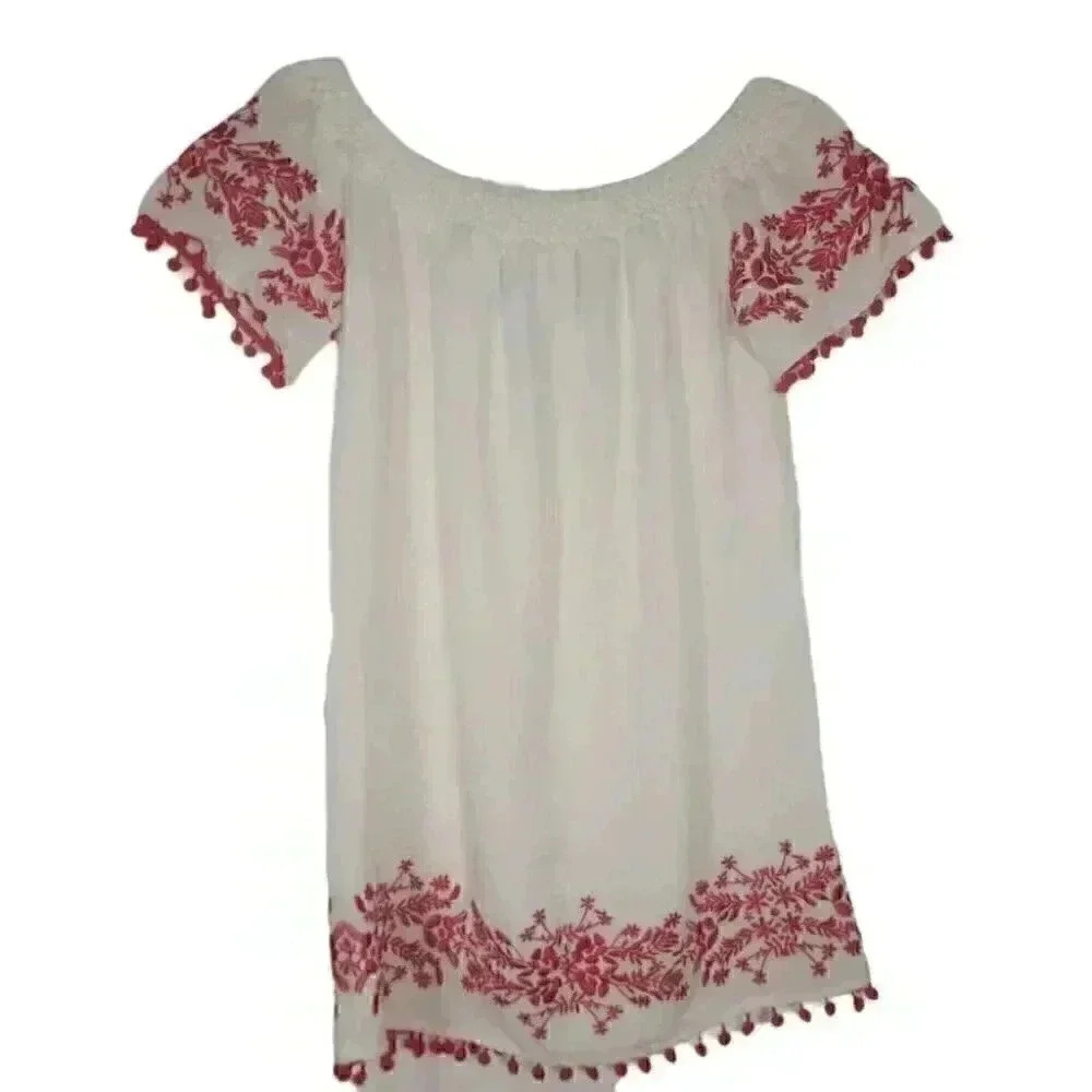 Forever 21 Women Off Shoulder Short Sleeve Bohemian Dress - Picture 3 of 13